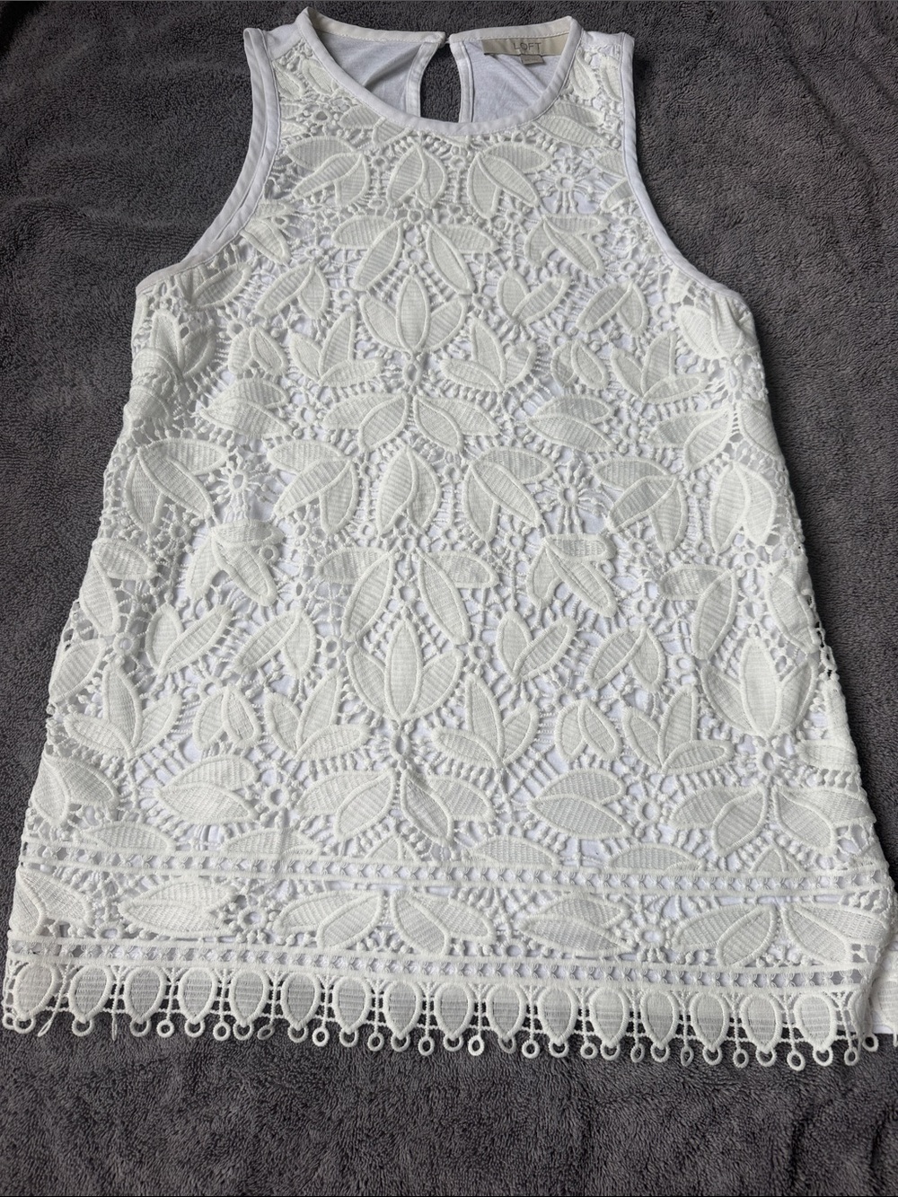 LOFT eyelet mixed media tank- XS